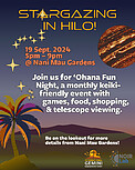 Flier for the Hilo stargazing event on 19 September 2024