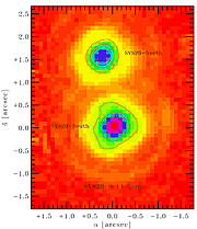 T-ReCS image at 11.7 microns of the protostar binary SVS20 in the Serpens Cloud core