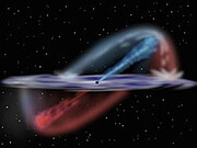 Artist's conception of surrounding of the black hole in NGC 106