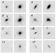 HST imaging with NICMOS and ACS allowed the study of galaxy morphologies in the young cluster