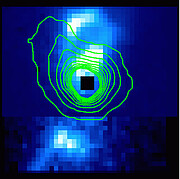 Reconstructed image from the NIFS integral field spectroscopy showing the H2 emission
