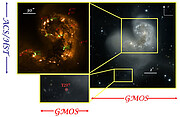 GMOS/HST ACS images of the main body and tidal tail of the Antennae