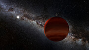 Artist’s impression of a brown dwarf orbiting a white dwarf