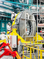 Rubin Observatory's secondary mirror is installed onto the telescope