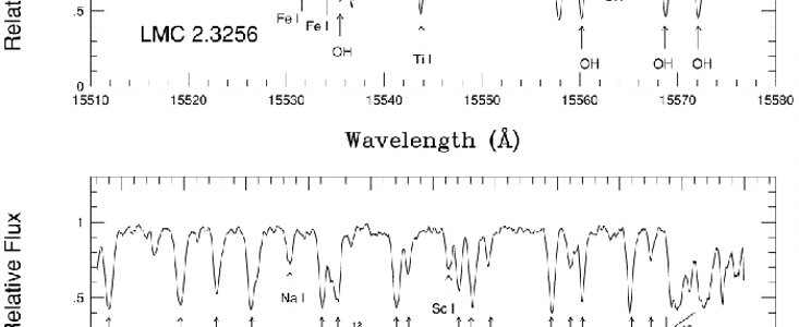 Two sample PHOENIX spectra of red giant star