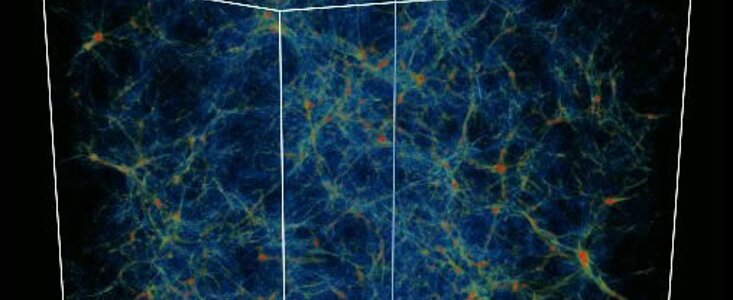 The "cosmic web" predicted by numerical simulations of formation of structures in the universe