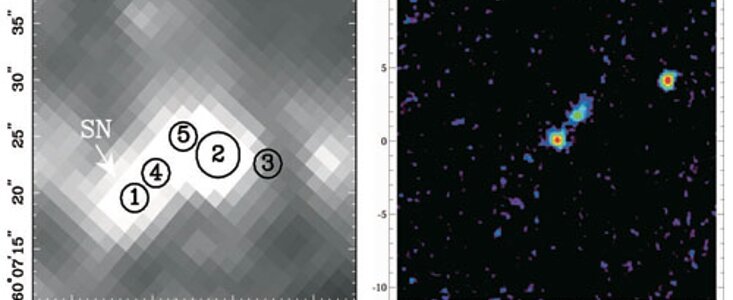 Mid-infrared Dust Emission from Massive-Star Supernovae