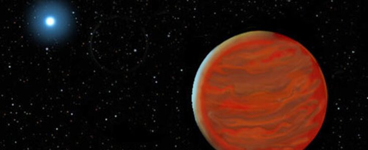 Artist's conceptualization of a white and brown dwarfs