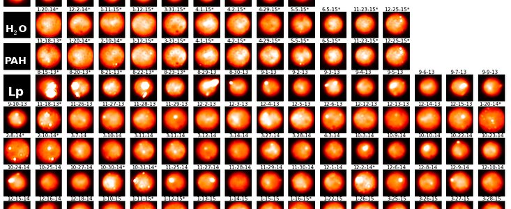 Gemini North and W.M. Keck images of Io at different near-infrared wavelengths