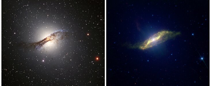 Colliding Galaxies in the Visible and Infrared—Centaurus A