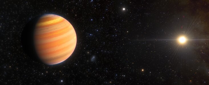 Artist’s Impression of a Hot Jupiter Progenitor Orbiting a Star