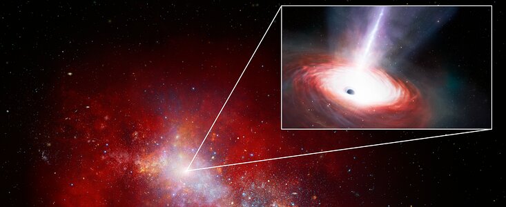 Artist’s Impression of Fastest-feeding Black Hole in the Early Universe