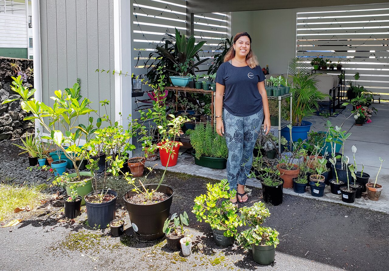 Leinani Lozi in her garage garden