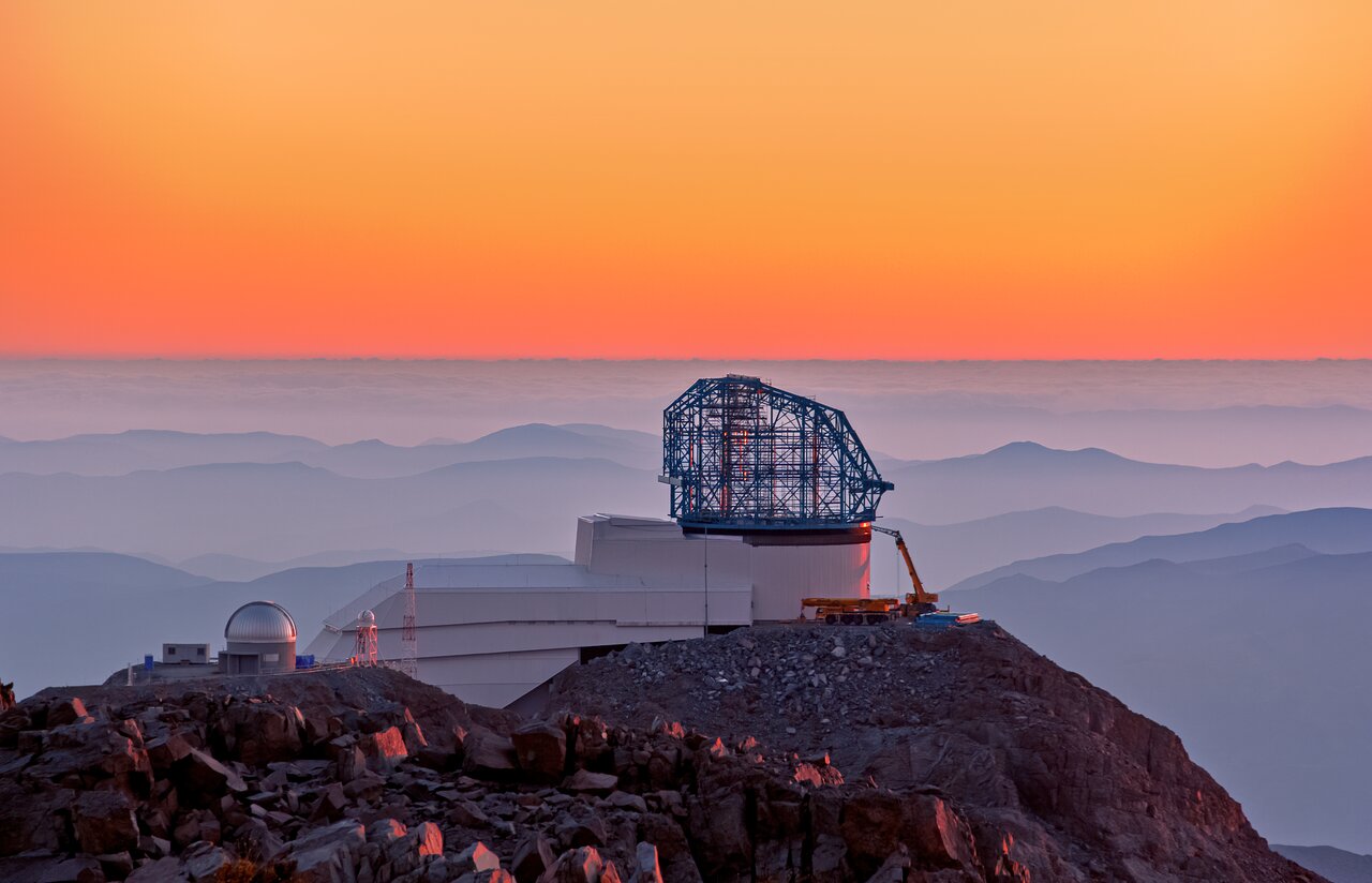 Rubin Observatory at sunset