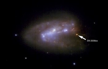 First Supernova Discovered with Laser Guide Star Adaptive Optics