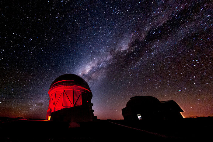 The Dark Energy Survey uses a 570-megapixel camera mounted on the 4-metre Victor M. Blanco Telescope