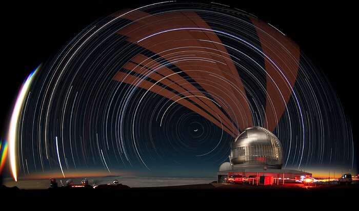 Laser and Star Trails over Gemini North