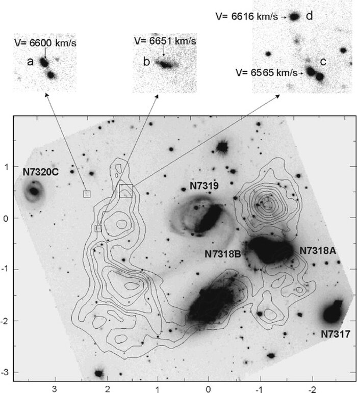 The galaxy compact group Stephan's Quintet in the r band from GMOS