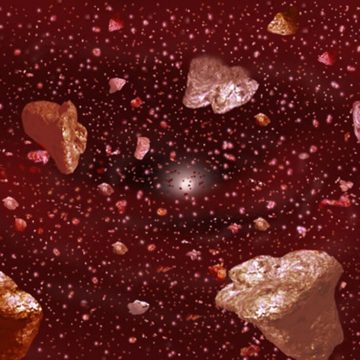 Artists conception of an asteroid belt around Zeta Leporis