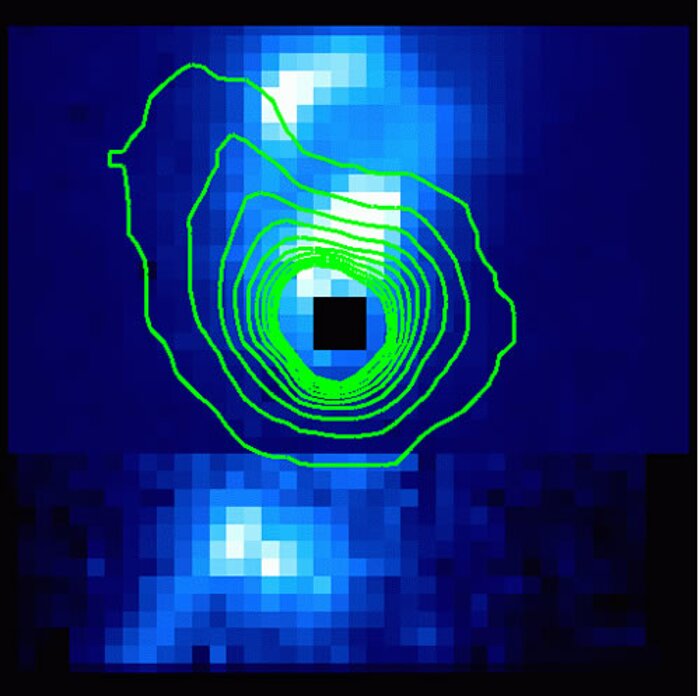 Reconstructed image from the NIFS integral field spectroscopy showing the H2 emission