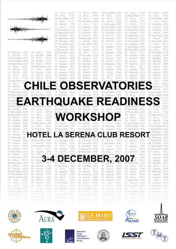 Chile Observatories Earthquake Readiness Workshop Poster