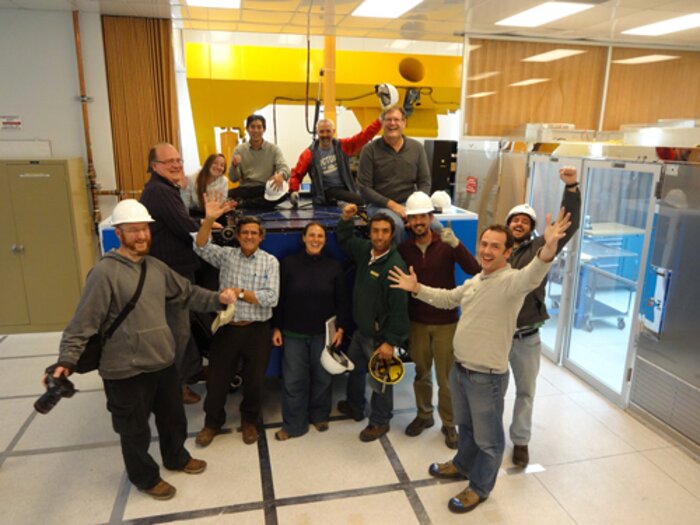 GPI team celebrates the arrival and assembly of the instrument's systems
