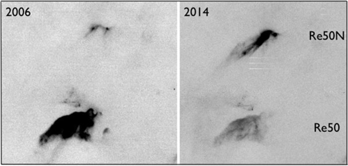 The region of Re50 and Re50N observed in 2006 and 2014