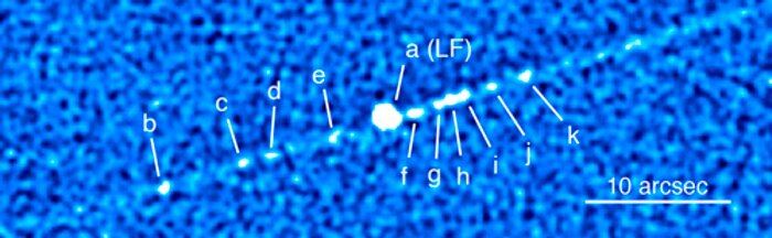 Composite image of asteroid P/2010 A2