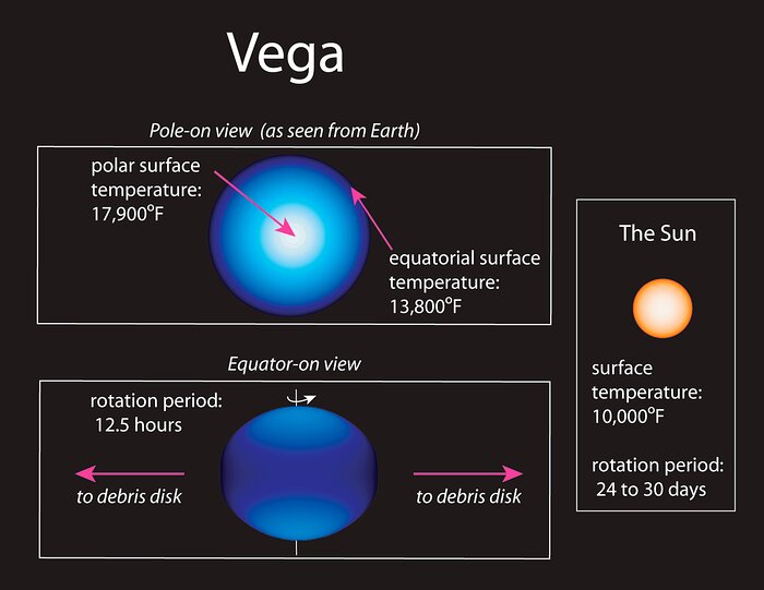 Rapidly Spinning Star Vega has Cool Dark Equator