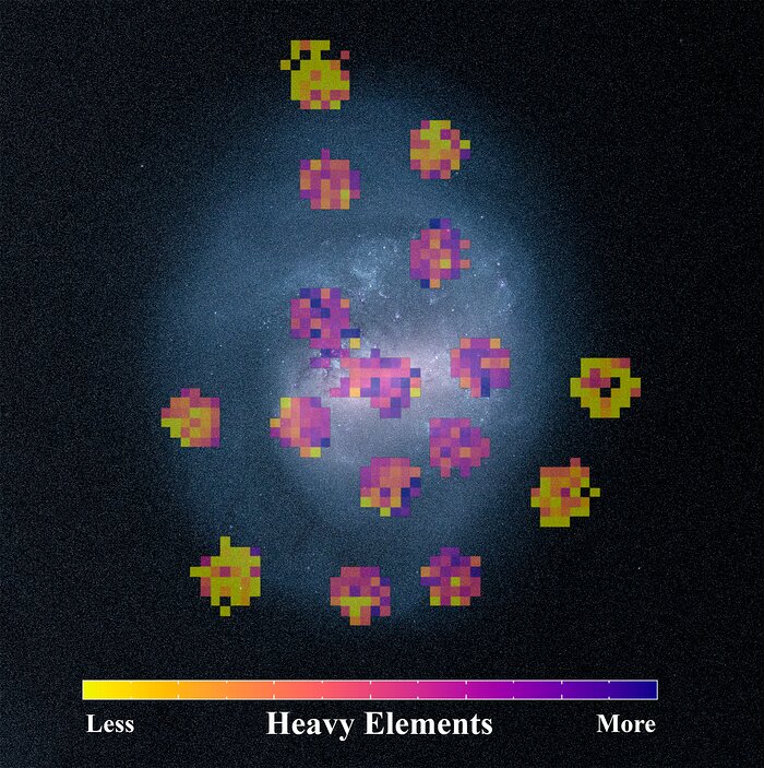 Chemical maps made from the SDSS data superimposed on an image of the Large Magellanic Cloud