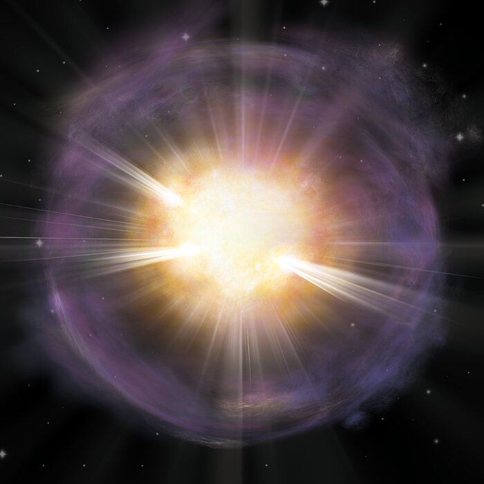 Artist’s interpretation of the calcium-rich supernova 2019ehk