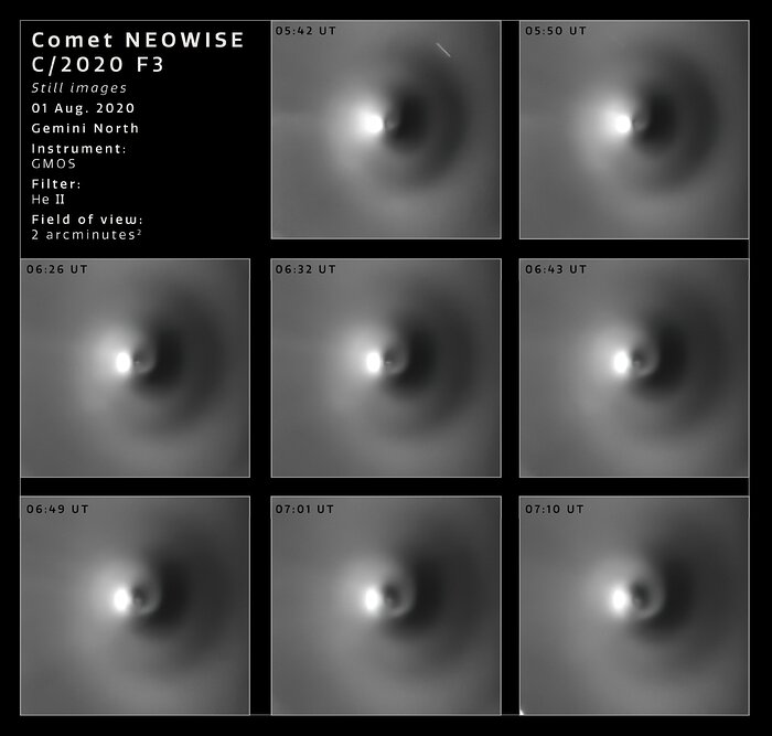 Comet NEOWISE Rotation Sequence (Images)