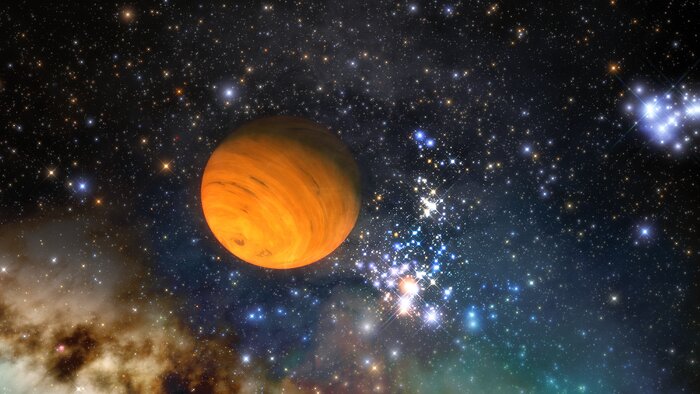 Artist's impression of a free-floating planet