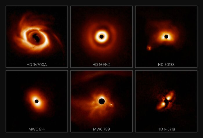 Mosaic of a sample of disks found in new survey (labeled)