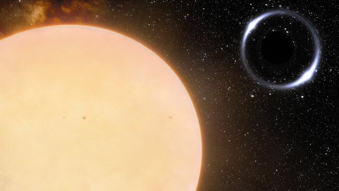 Artist’s impression of the closest black hole to Earth and its Sun-like companion star