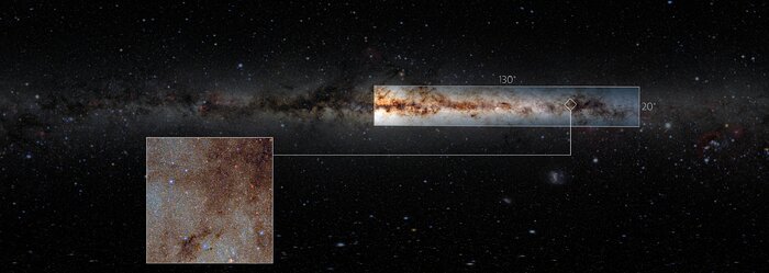 Un tapiz gigante con datos astronómicos de la Vía Láctea