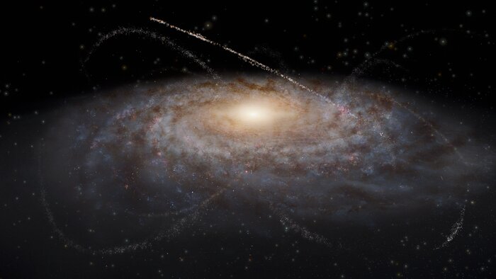 Artist’s Impression: Stellar streams in and around the Milky Way