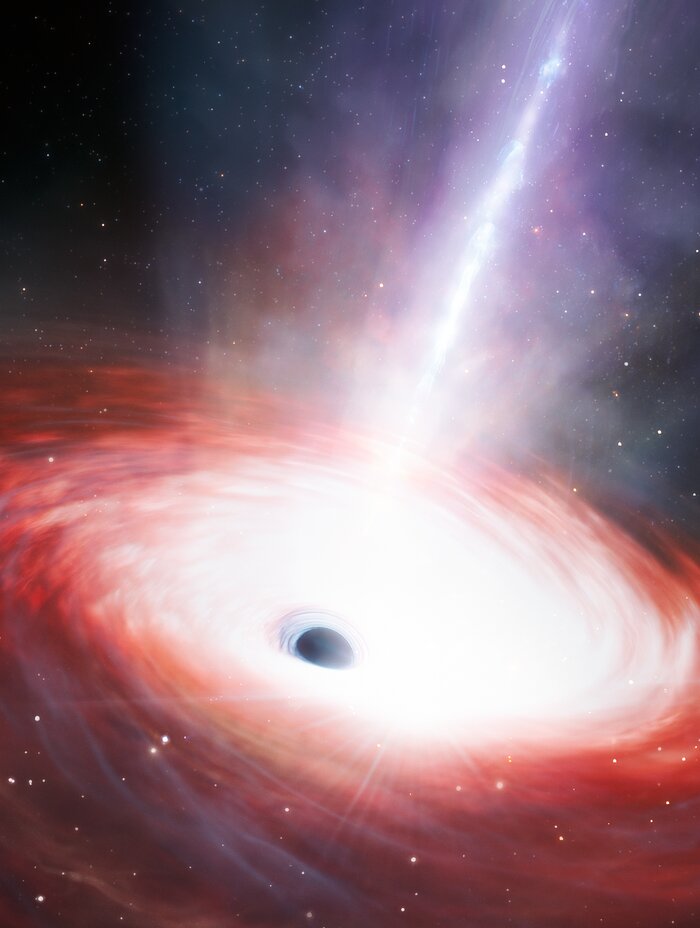 Artist’s Impression of Fastest-feeding Black Hole in the Early Universe