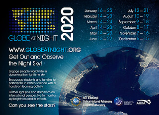 Postcard: Globe at Night 2020 (English)