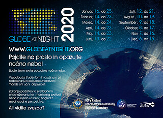 Postcard: Globe at Night 2020 (Slovenian)