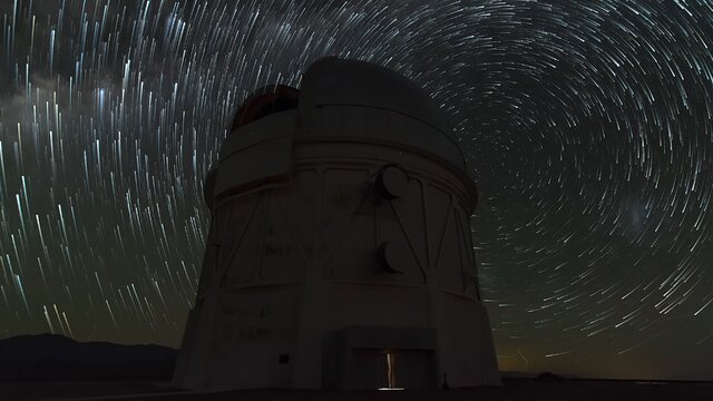 Startrails above the Víctor M. Blanco 4-meter Telescope