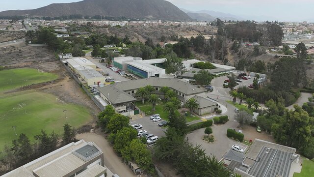 Aerial footage of the AURA Recinto building C.