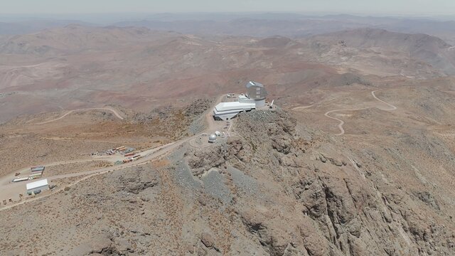 Aerial view of Cerro Pachón and the Vera C. Rubin Observatory.