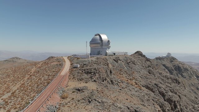 Aerial view of Cerro Pachón and its Observatories.