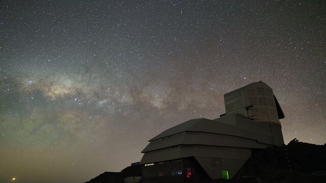 Timelapse of Rubin Observatory Under the Night Sky